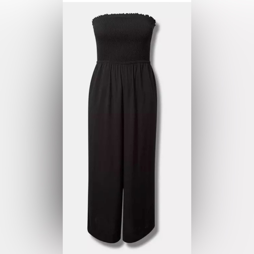 Torrid A-line Maxi Jumpsuit - Strapless Deep Black - Size 4